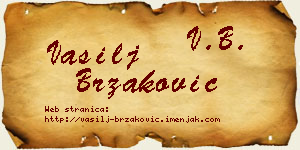 Vasilj Brzaković vizit kartica
